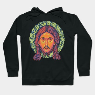 Icon of Christ 16bit - Pixel Art Pastel Hoodie